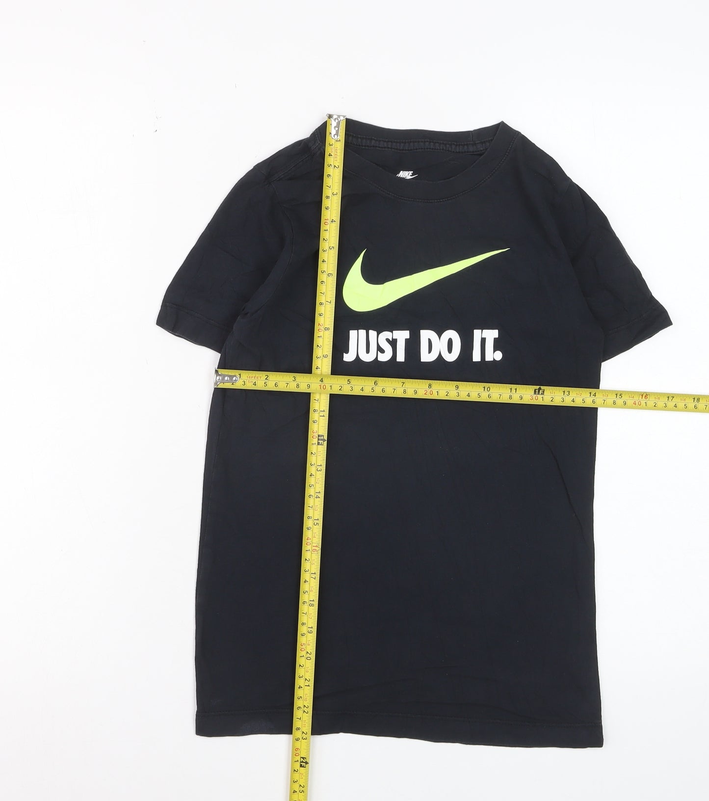Nike Boys Black Just Do It Graphic Sports T-Shirt 8 Years
