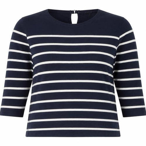 Massimo Dutti Women Blue Striped Cotton Long Sleeve Top Size 12