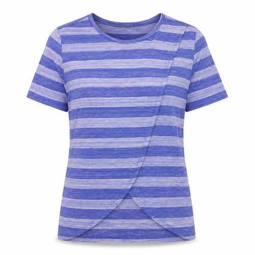 Blooming Marvellous Women's Blue Striped Maternity T-Shirt Size 12