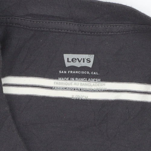 Levi's Women's Black Striped Cropped T-Shirt Size S