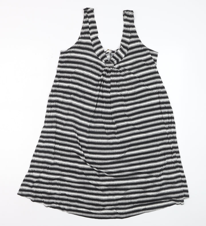 Marks and Spencer Women’s Black Striped Viscose Tank Dress Size 10