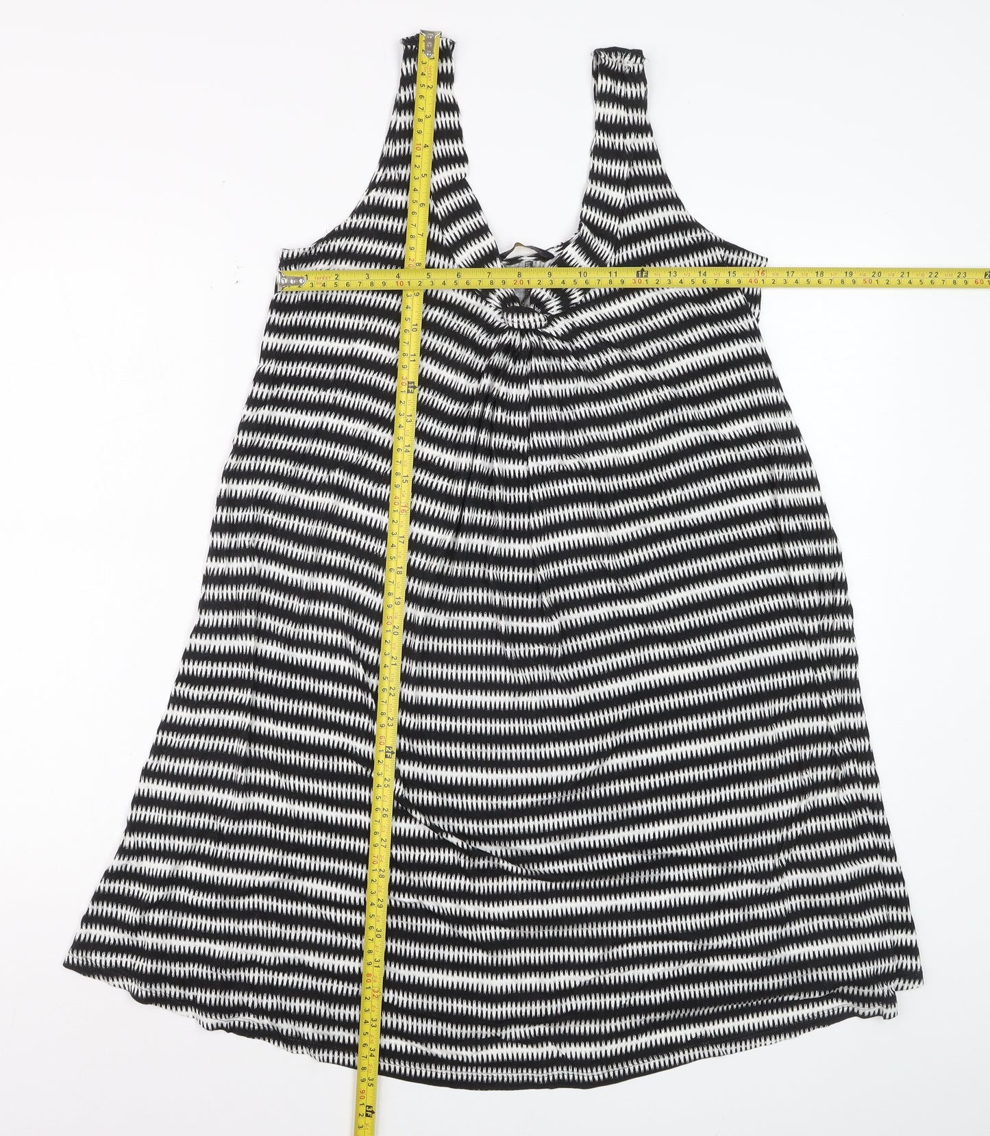 Marks and Spencer Women’s Black Striped Viscose Tank Dress Size 10