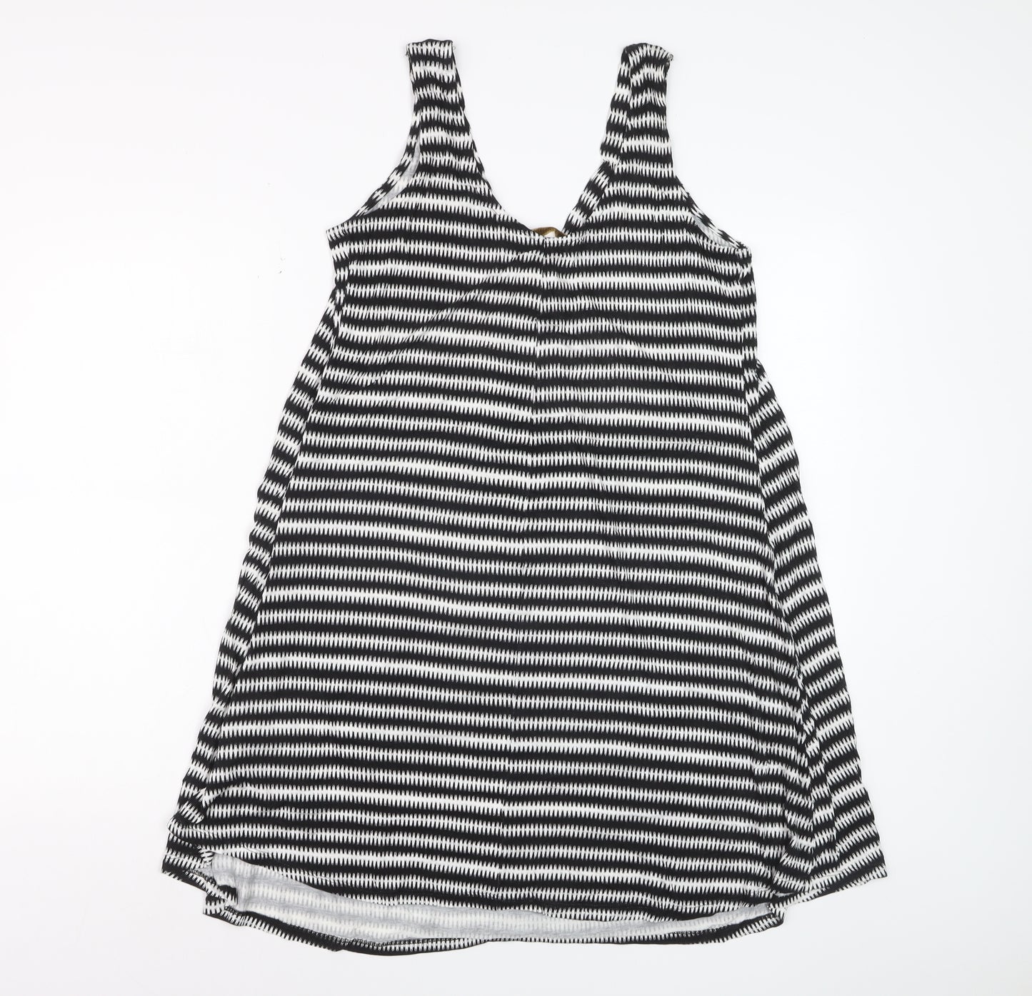 Marks and Spencer Women’s Black Striped Viscose Tank Dress Size 10