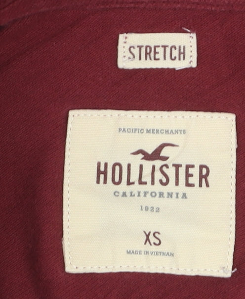 Hollister Womens Red XS Slim Fit Stretch Polo Shirt