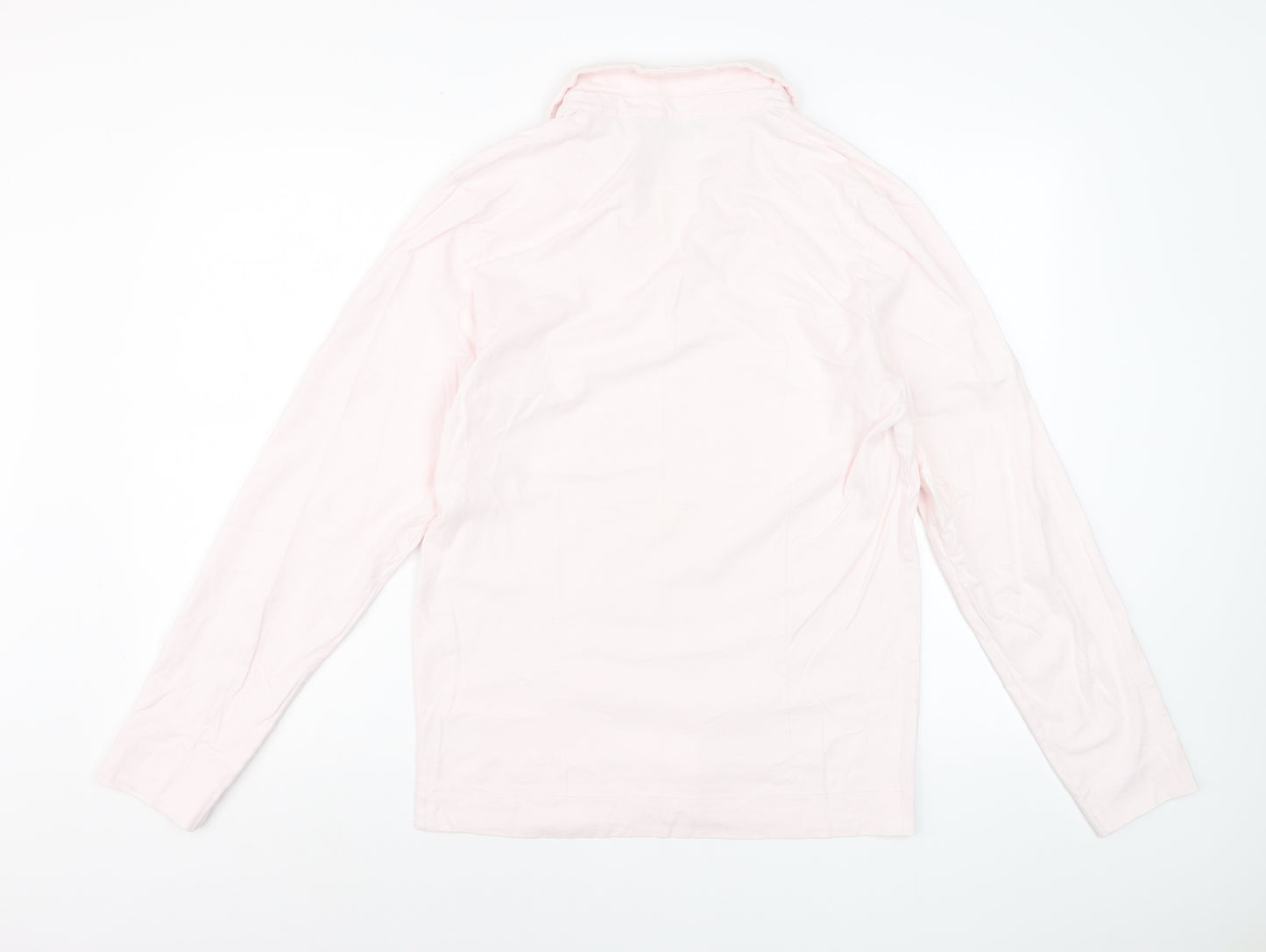 Reiss Womens Pink Collared Long Sleeve Cotton Blouse Size L