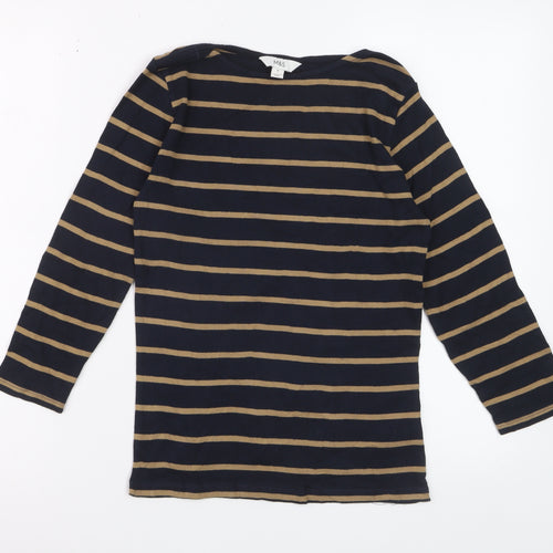 Marks and Spencer Women’s Navy Stripe Cotton Long Sleeve T-Shirt Size 8