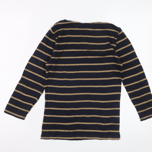 Marks and Spencer Women’s Navy Stripe Cotton Long Sleeve T-Shirt Size 8