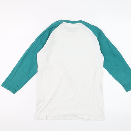 Vans Boys White & Teal Long Sleeve Logo T-Shirt M (10-12 Years)