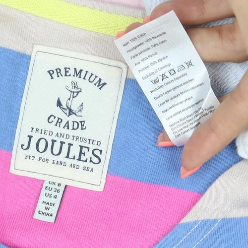 Joules Women’s Multicoloured Stripe Cotton T-Shirt Dress Size 8