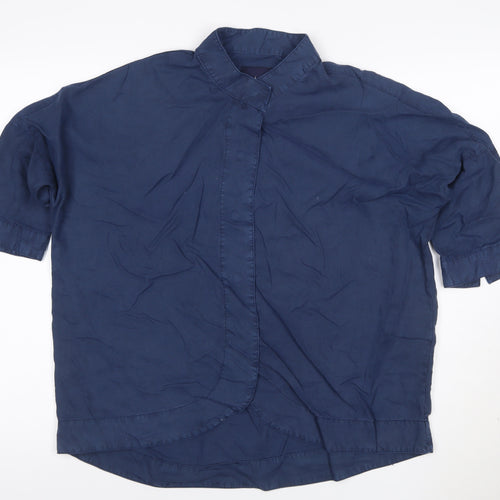Waven Womens Blue XS Lightweight 3/4 Sleeve Button-Up Shirt