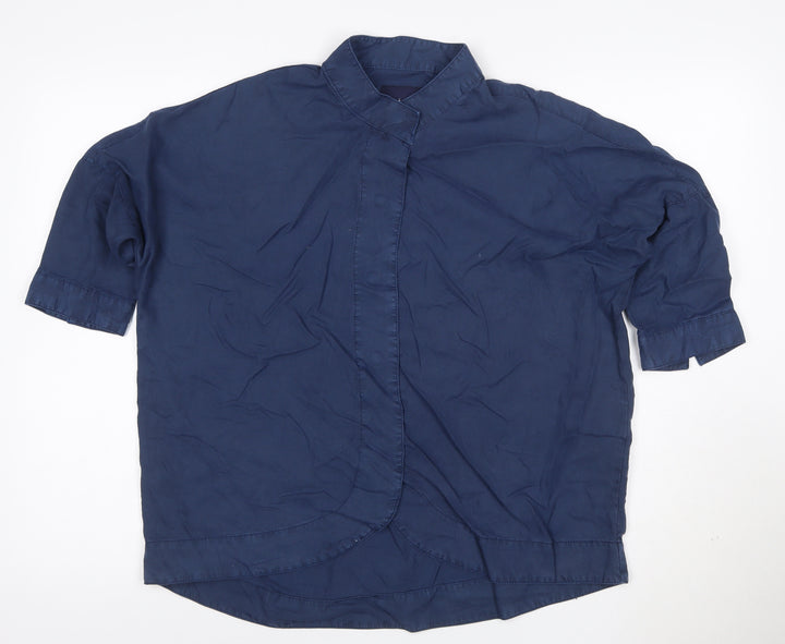 Waven Womens Blue XS Lightweight 3/4 Sleeve Button-Up Shirt