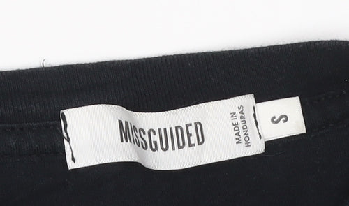 Missguided Women Black Purple Rain Band Graphic T-Shirt Size S