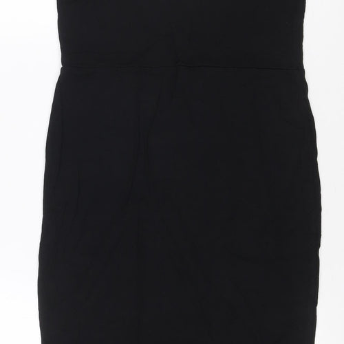 ASOS Women Black Size 14 Bodycon Halter Midi Dress