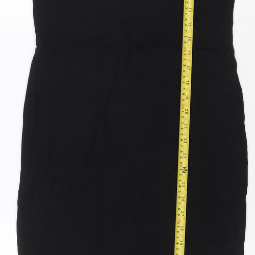 ASOS Women Black Size 14 Bodycon Halter Midi Dress