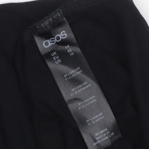 ASOS Women Black Size 14 Bodycon Halter Midi Dress