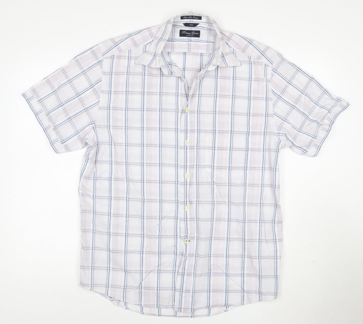 Racing Green Men's Multicoloured Check Cotton Short Sleeve Shirt L