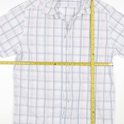 Racing Green Men's Multicoloured Check Cotton Short Sleeve Shirt L