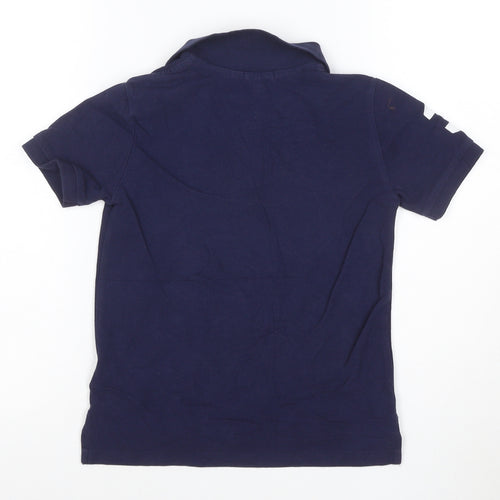 Ralph Lauren Boys Blue Polo Shirt Size 7 Years Short Sleeve Cotton