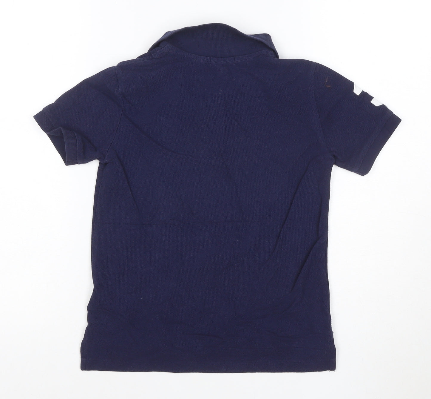 Ralph Lauren Boys Blue Polo Shirt Size 7 Years Short Sleeve Cotton