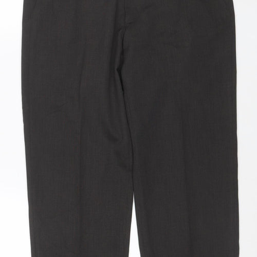 Marks and Spencer Men's Brown Regular Fit Dress Trousers 32W 29L