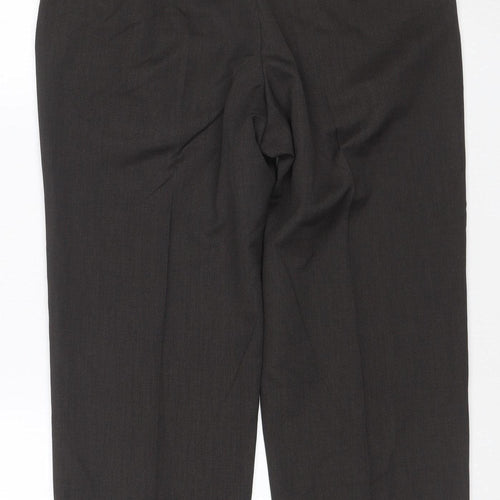 Marks and Spencer Men's Brown Regular Fit Dress Trousers 32W 29L