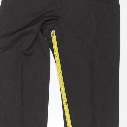 Marks and Spencer Men's Brown Regular Fit Dress Trousers 32W 29L