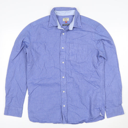 Next Men's Blue Oxford Button-Up Long Sleeve Cotton Shirt Size M