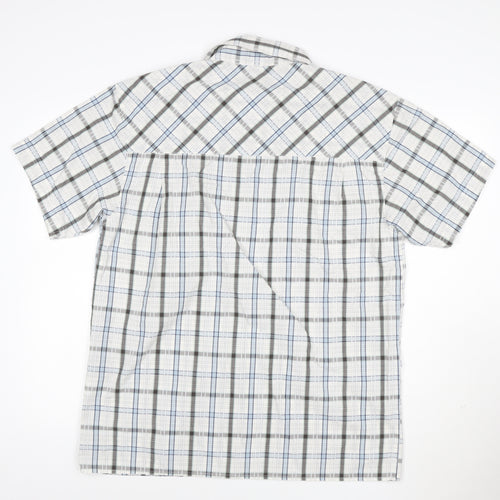 Hawkshead Men's Blue Check Short Sleeve Button-Up Shirt Size L