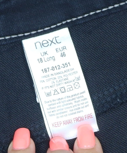 Next Women’s Black Straight Jeans Size 18 Long Cotton Blend