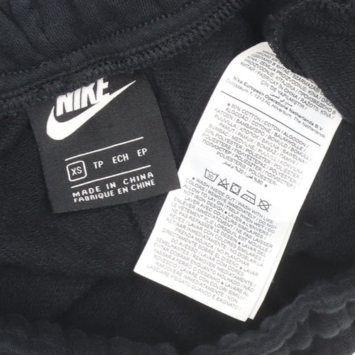 Nike Womens Black XS Jogger Sweatpants Cotton Blend Fleece Tapered Fit