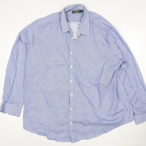 Williams & Brown Men Blue Long Sleeve Cotton Button-Up Shirt Size 19