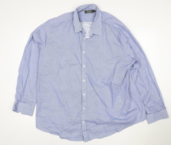 Williams & Brown Men Blue Long Sleeve Cotton Button-Up Shirt Size 19