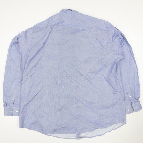 Williams & Brown Men Blue Long Sleeve Cotton Button-Up Shirt Size 19