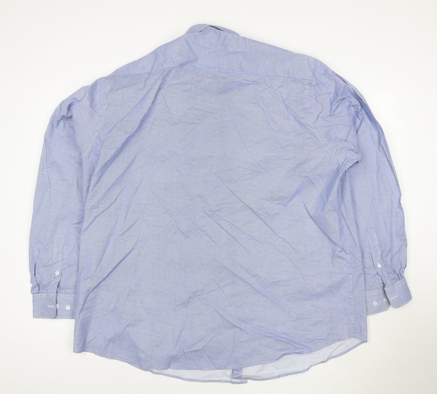 Williams & Brown Men Blue Long Sleeve Cotton Button-Up Shirt Size 19
