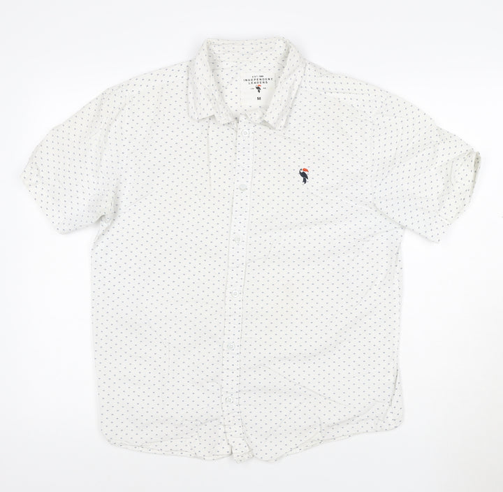 Independent Leaders Men's White M Short Sleeve Cotton Button-Up Shirt