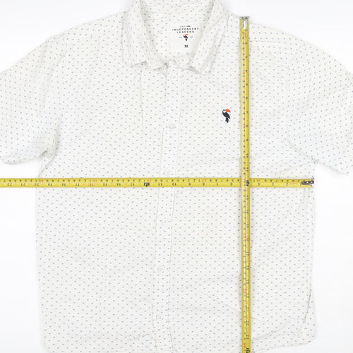Independent Leaders Men's White M Short Sleeve Cotton Button-Up Shirt