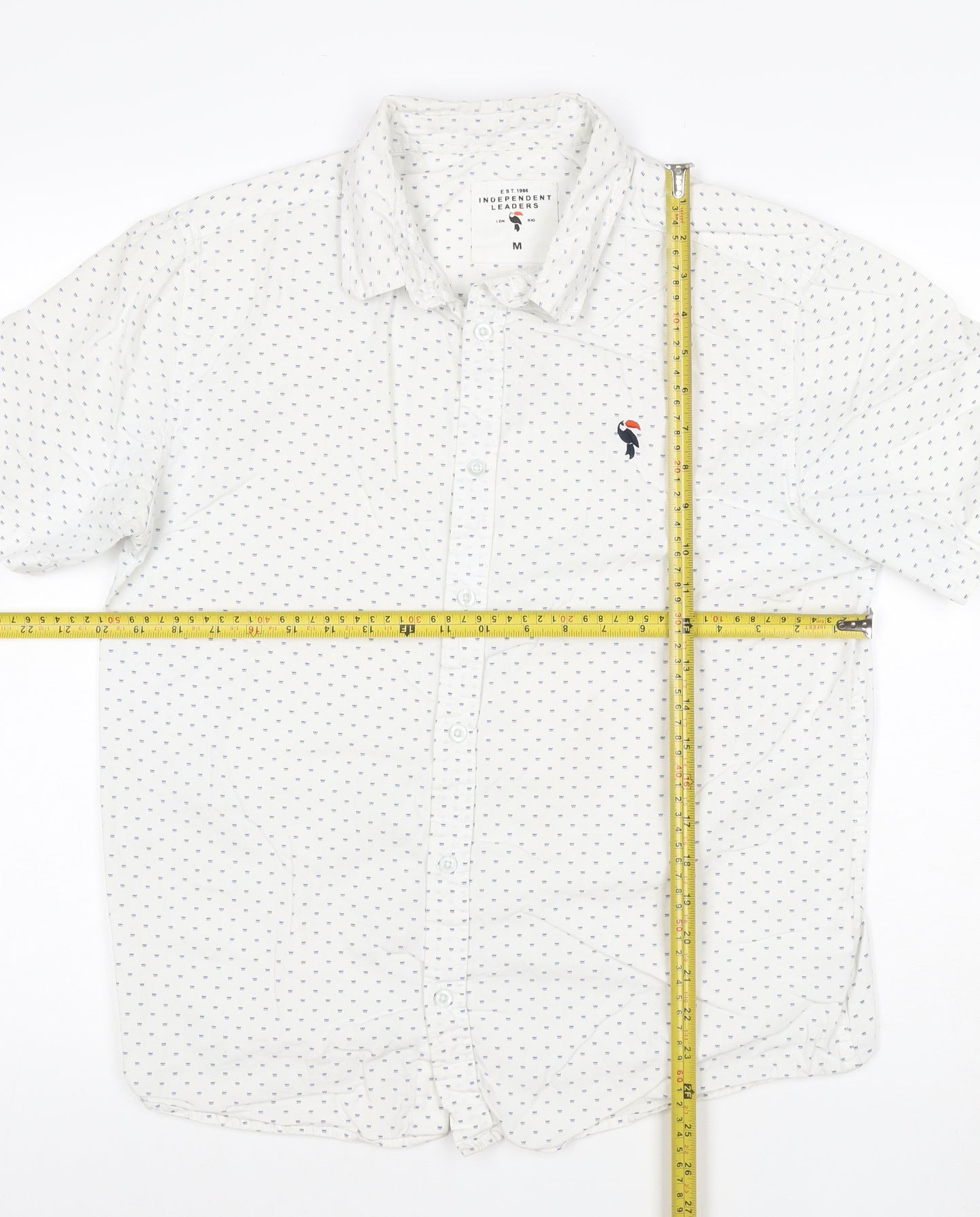Independent Leaders Men's White M Short Sleeve Cotton Button-Up Shirt