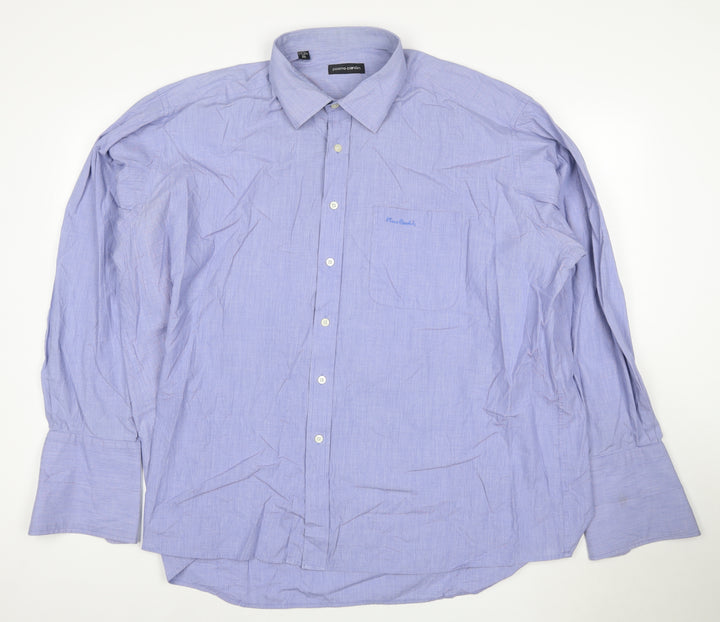 Pierre Cardin Men's Blue Long Sleeve Regular Fit Cotton Shirt L