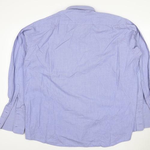 Pierre Cardin Men's Blue Long Sleeve Regular Fit Cotton Shirt L
