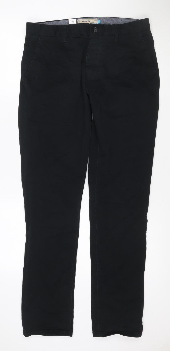Next Men's Black Slim Fit Chino Trousers Size 32 Regular