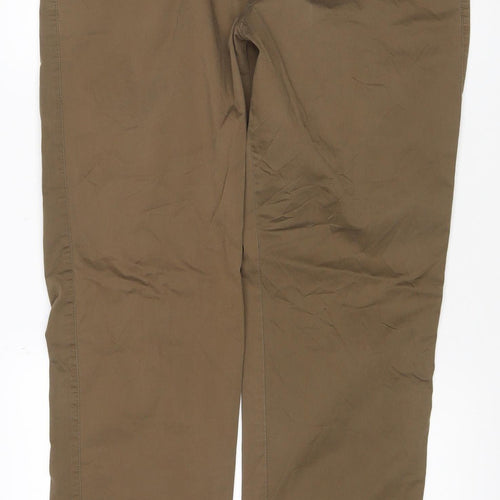 GUESS Men's Brown Chino Trousers Size L 40 Regular Fit