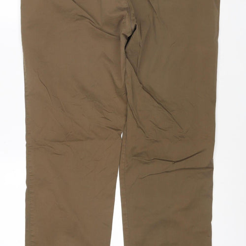 GUESS Men's Brown Chino Trousers Size L 40 Regular Fit