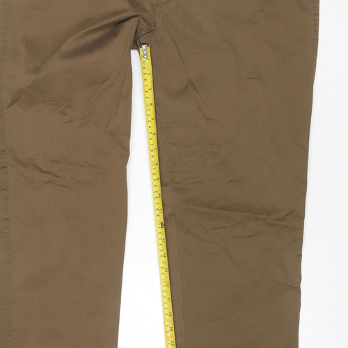 GUESS Men's Brown Chino Trousers Size L 40 Regular Fit