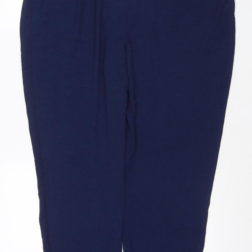 Dorothy Perkins Women's Blue Relaxed Viscose Trousers UK 16