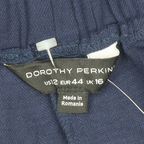 Dorothy Perkins Women's Blue Relaxed Viscose Trousers UK 16