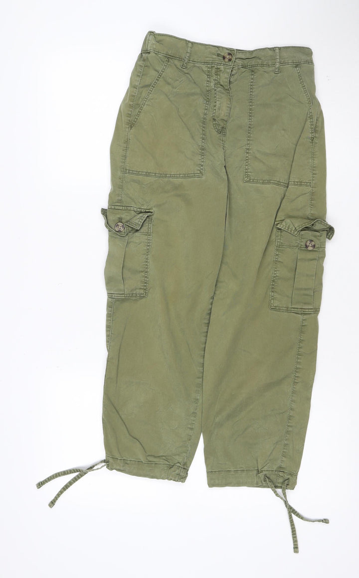 Marks and Spencer Women’s Green Cargo Cropped Trousers Size 8