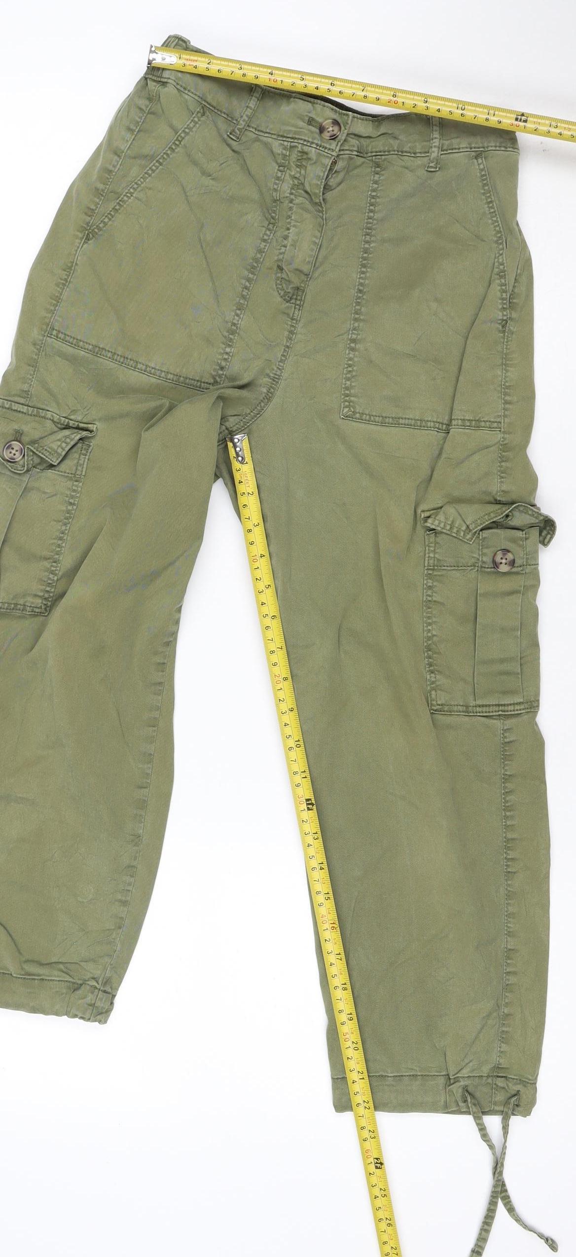 Marks and Spencer Women’s Green Cargo Cropped Trousers Size 8