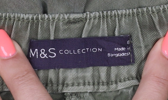 Marks and Spencer Women’s Green Cargo Cropped Trousers Size 8