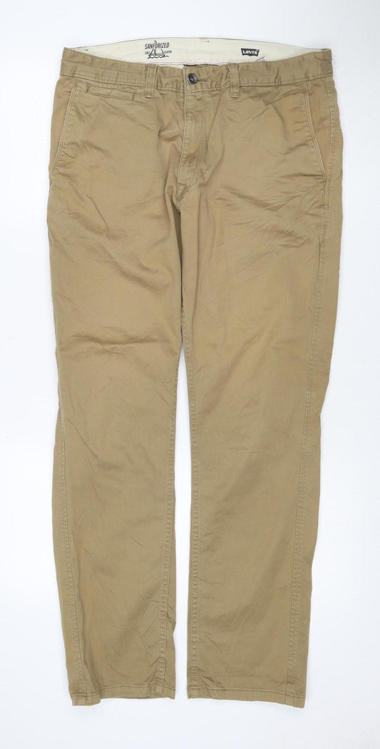 Levi's Men's Beige Chino Trousers 34x32 Cotton Stretch Casual
