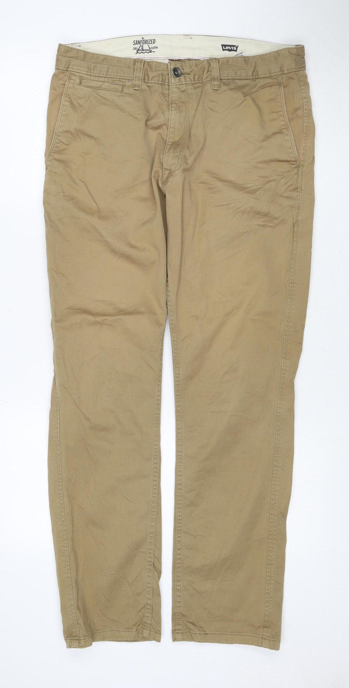 Levi's Men's Beige Chino Trousers 34x32 Cotton Stretch Casual